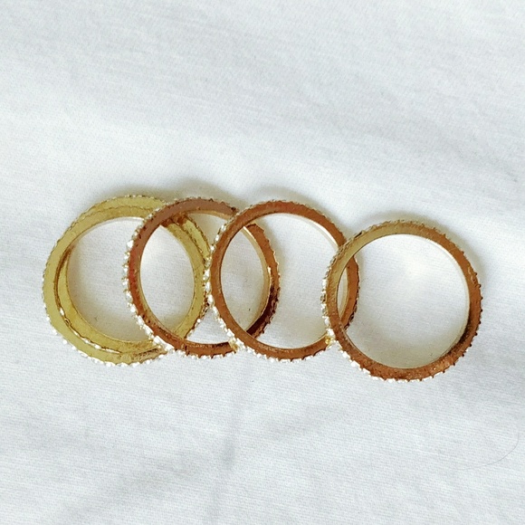 Gold Pave Rings - Picture 2 of 6
